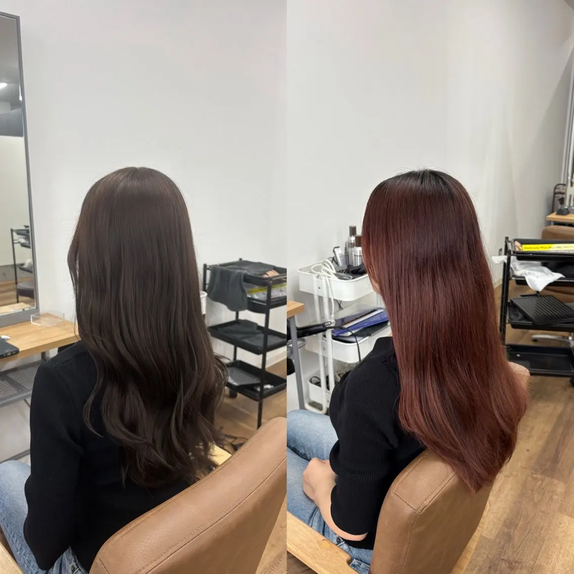 ロング カラー ブラウンカラー ショコラブラウン "MIoKI"_ YUCCA eluaのヘアスタイル