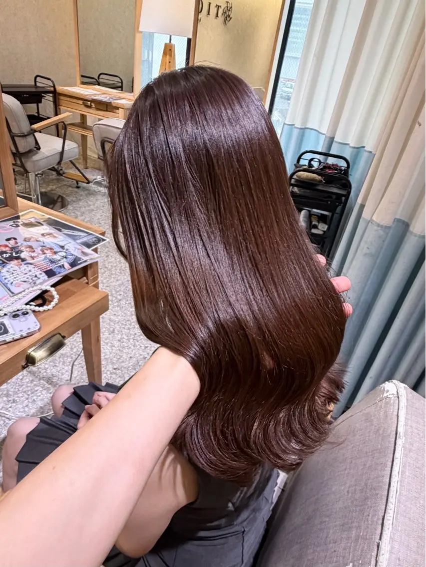 ロング カラー カット ヘアカラー 吉良祐樹 艶カラー/縮毛矯正のヘアスタイル
