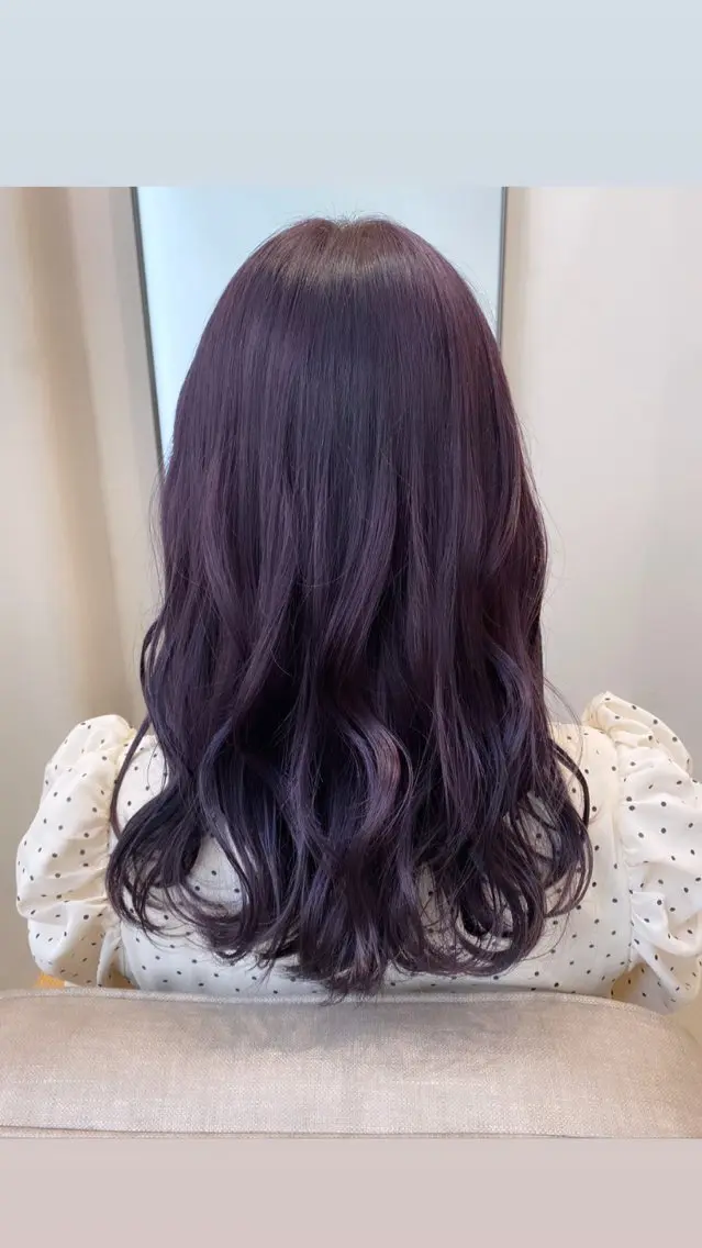 セミロング カラー ブリーチ ディープラベンダー ラベンダーカラー 卒業式のヘアスタイル 🎀透明感ナチュラル ガーリー🎀yuhiのヘアスタイル