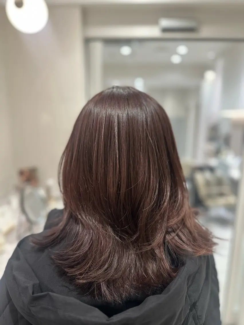 ミディアム カラー カット ヘアカラー トリートメント 韓国レイヤー✨ yasuko銀座のヘアスタイル