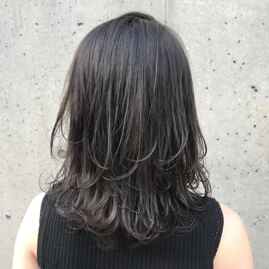 セミロング カラー 韓国レイヤーカット 🧸ベージュカラーのヘアスタイル
