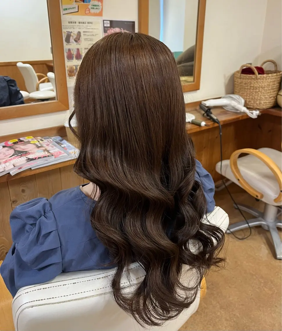 ロング ヘアカラー トリートメント ふるや ここあのヘアスタイル