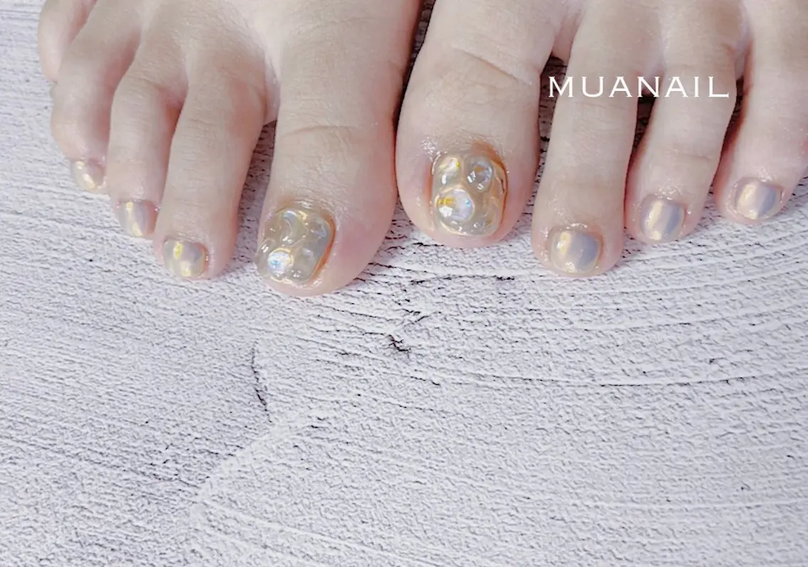 ネイル オーロラネイル フットネイル mua nail mikiのネイルデザイン