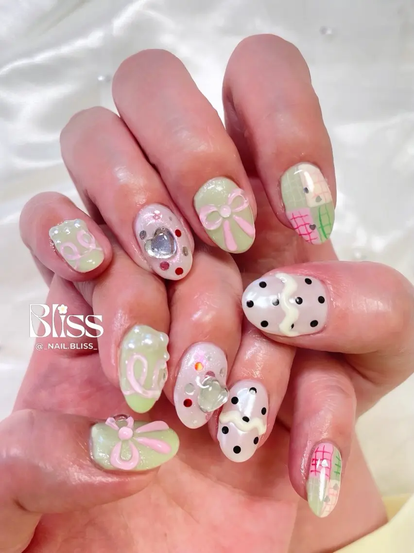 ネイル 持ち込み ぷっくりネイル ハンドネイル NAIL BLISSのネイルデザイン