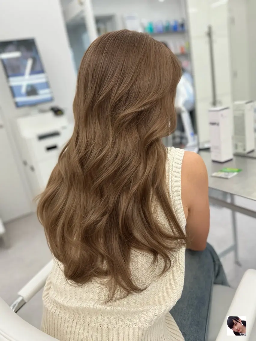 ロング カラー カット ヘアカラー トリートメント 顔まわりの神様✨ 透明感カラー藤嶋秀幸のヘアスタイル