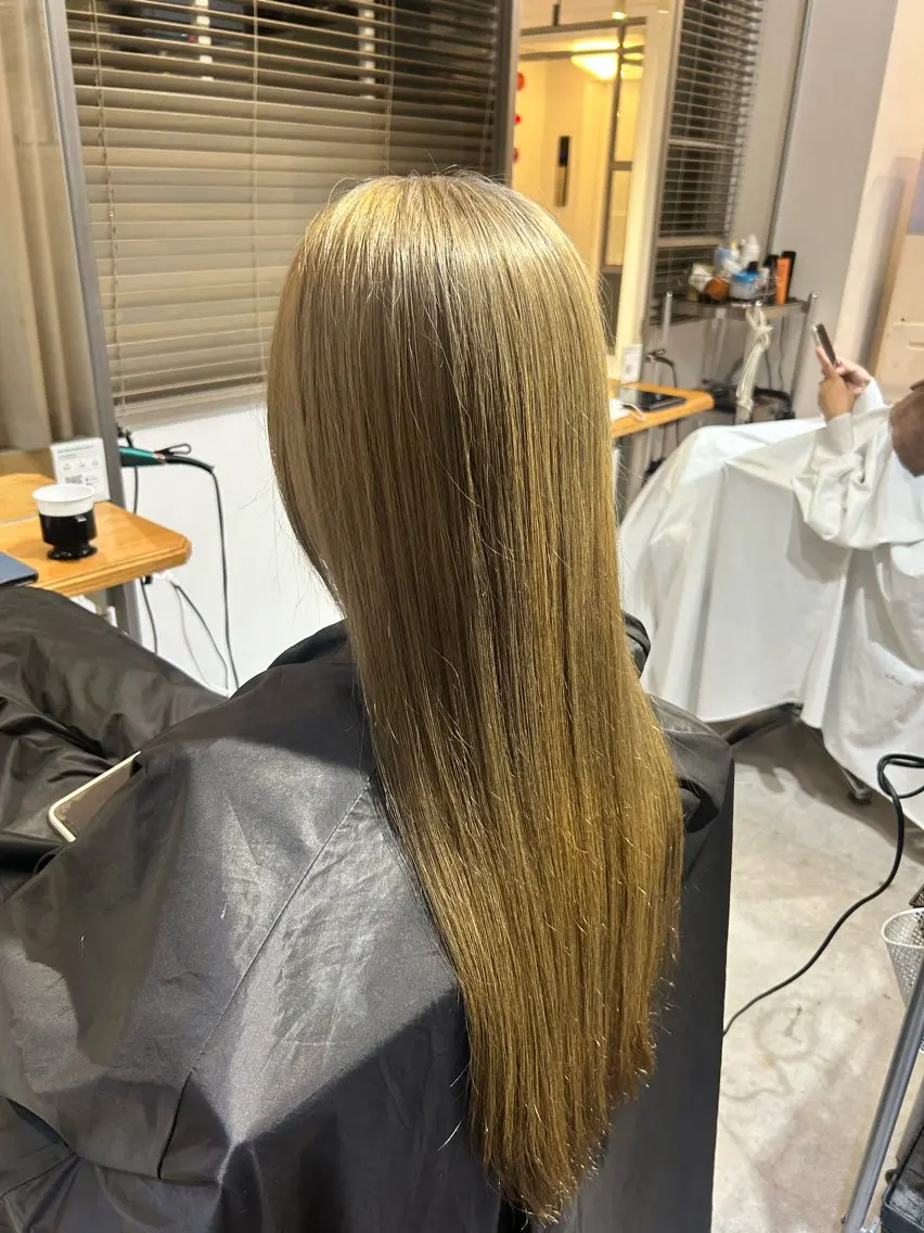 ロング カラー 栄/海外風カラー/ ナチュラル縮毛のヘアスタイル