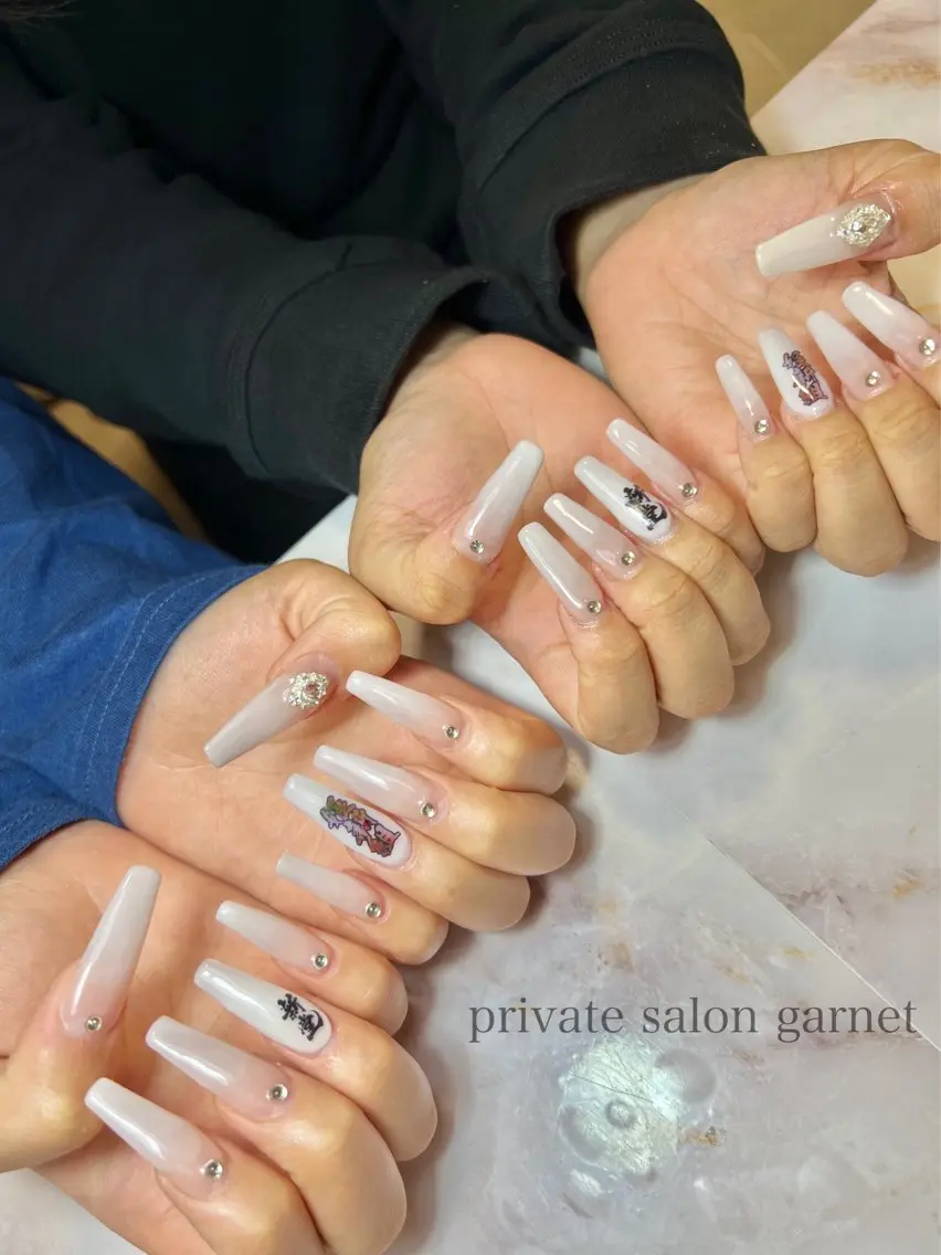 ネイル ロングネイル スカルプネイル Garnet nailのネイルデザイン