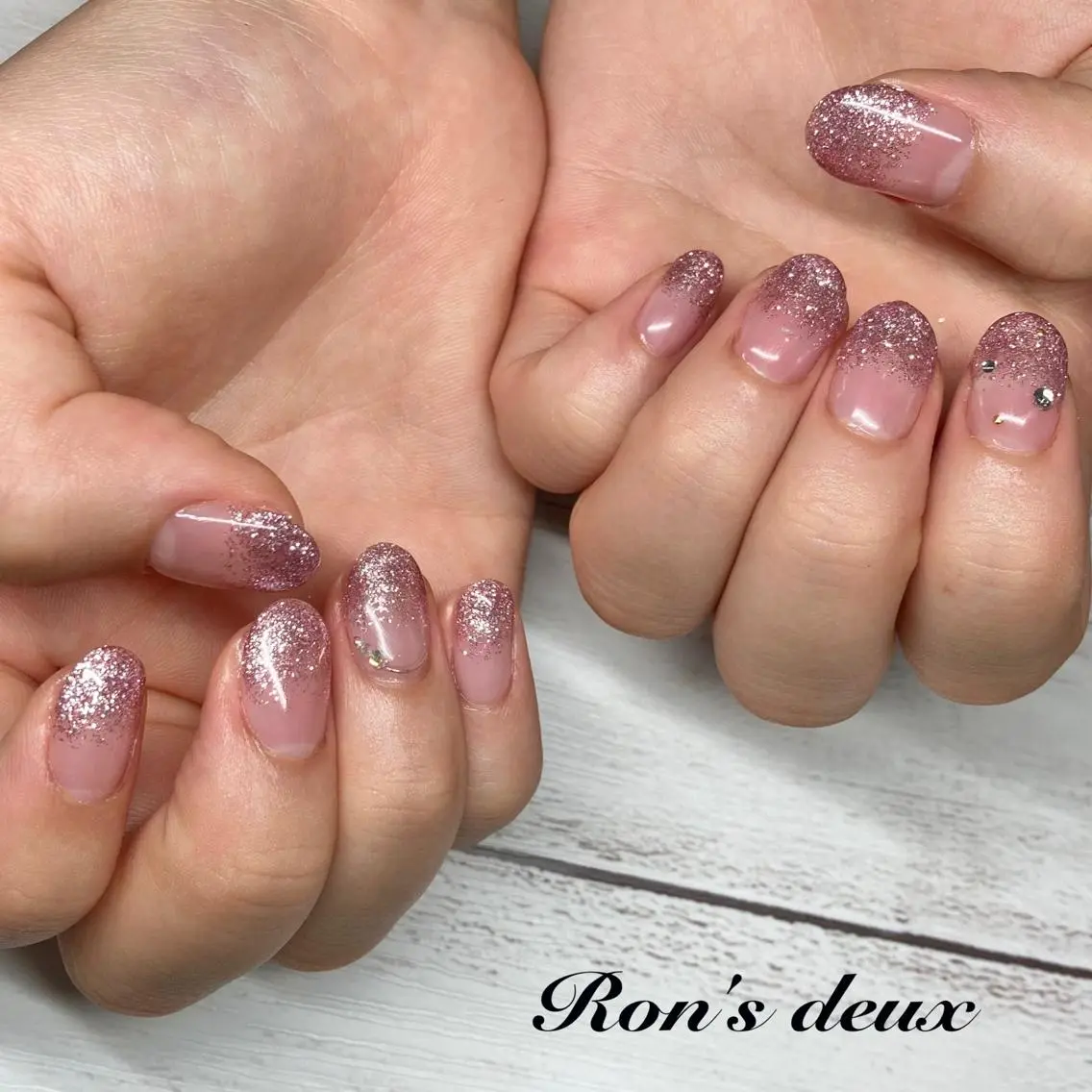 ネイル ラメ(グリッター) ラメグラデーション Ron's nail 仙田のネイルデザイン