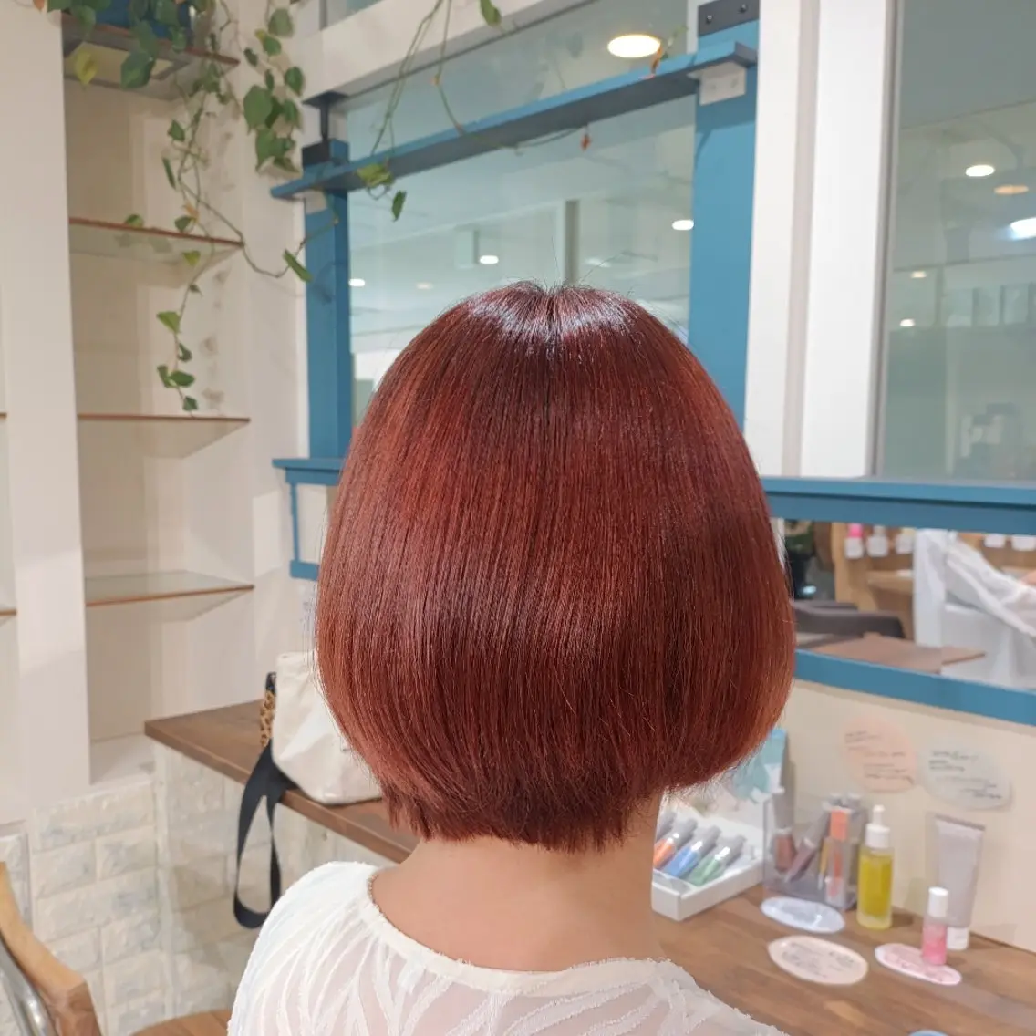 ミディアム カラー ブラウンカラー オレンジ オレンジブラウン ヘアカラー きっか海老名 カラーモデル募集中！のヘアスタイル
