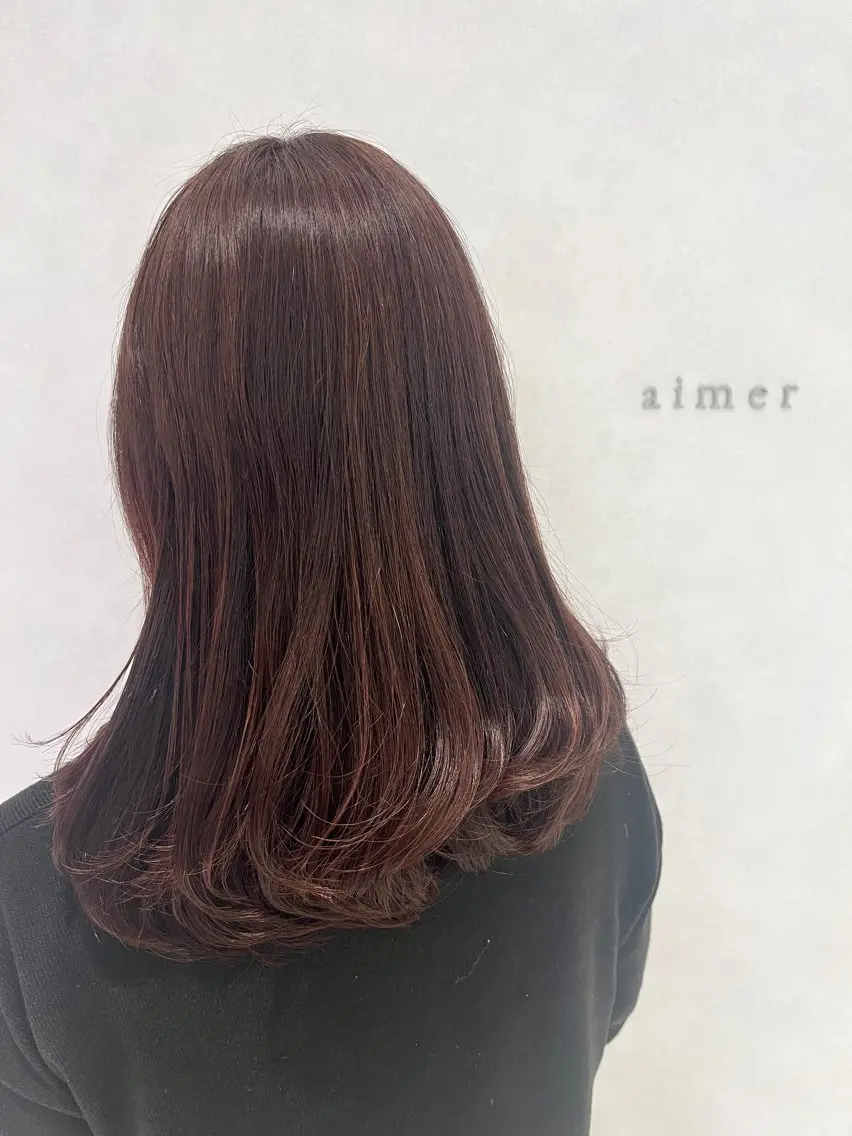 セミロング カラー イオカ ヒトミのヘアスタイル