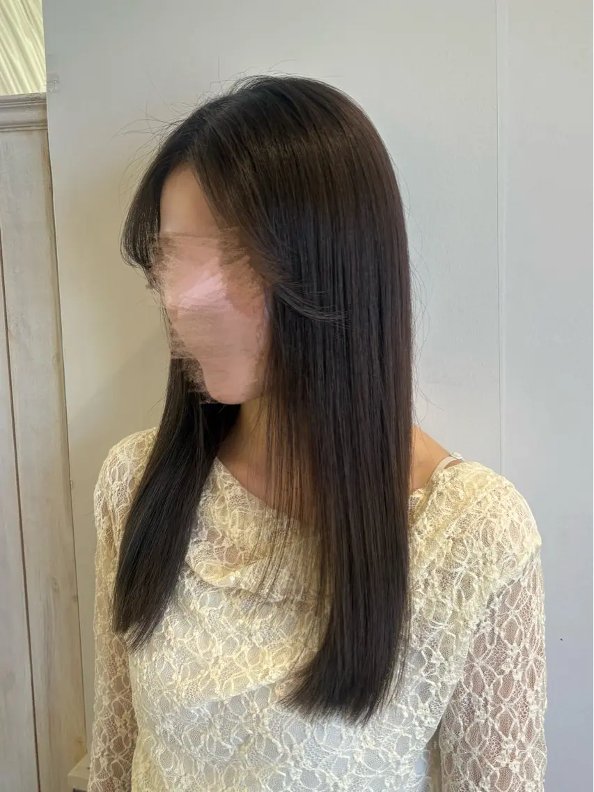ロング アッシュ アッシュブラウン レイヤーカット カット ヘアカラー 棚橋 光海のヘアスタイル