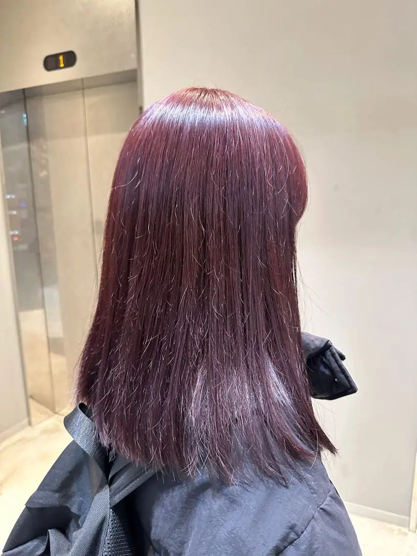 セミロング カラー ブリーチ ダブルカラー ラベンダーカラー ブリーチなしカラー Sara newi 🎀透明感🎀のヘアスタイル