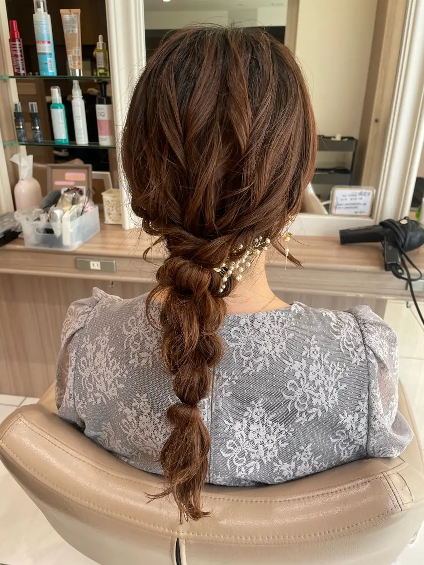セミロング ヘアアレンジ ヘアセット 韓国ヘアメイク🎀/ 縮毛矯正✨山本媛香のヘアスタイル