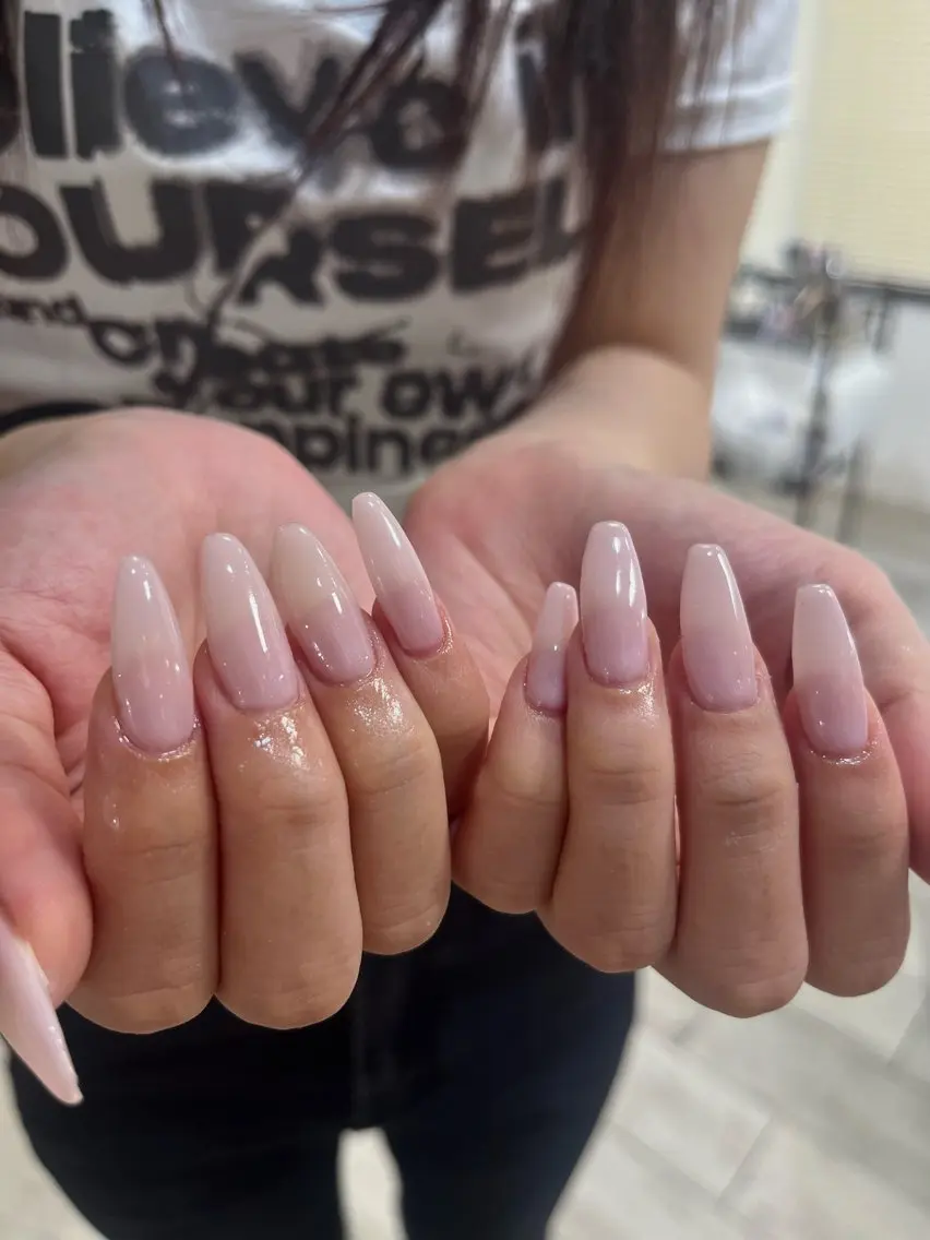 ネイル ロングネイル スカルプネイル シンプルネイル ハンドネイル Looog* kokura 宇佐見のネイルデザイン