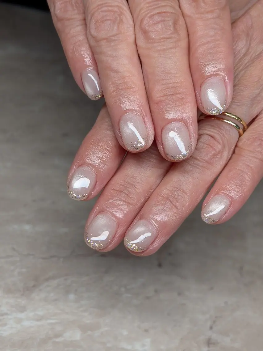 ネイル フレンチネイル ラメ(グリッター) マグネットネイル 8andyu nail♡のネイルデザイン