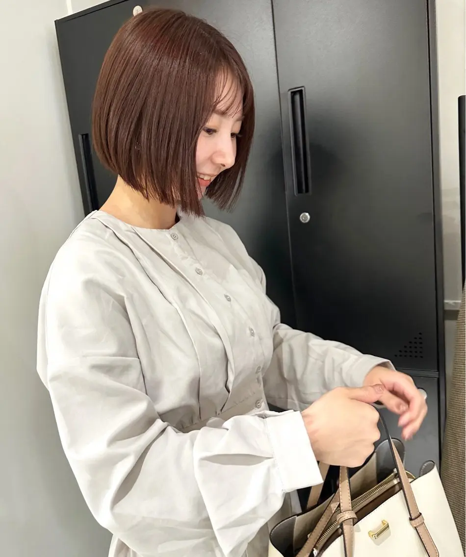 ショート カラー ブラウンカラー ボブ 似合わせカット カット ヘアカラー トリートメント Kamie 三宮のヘアスタイル