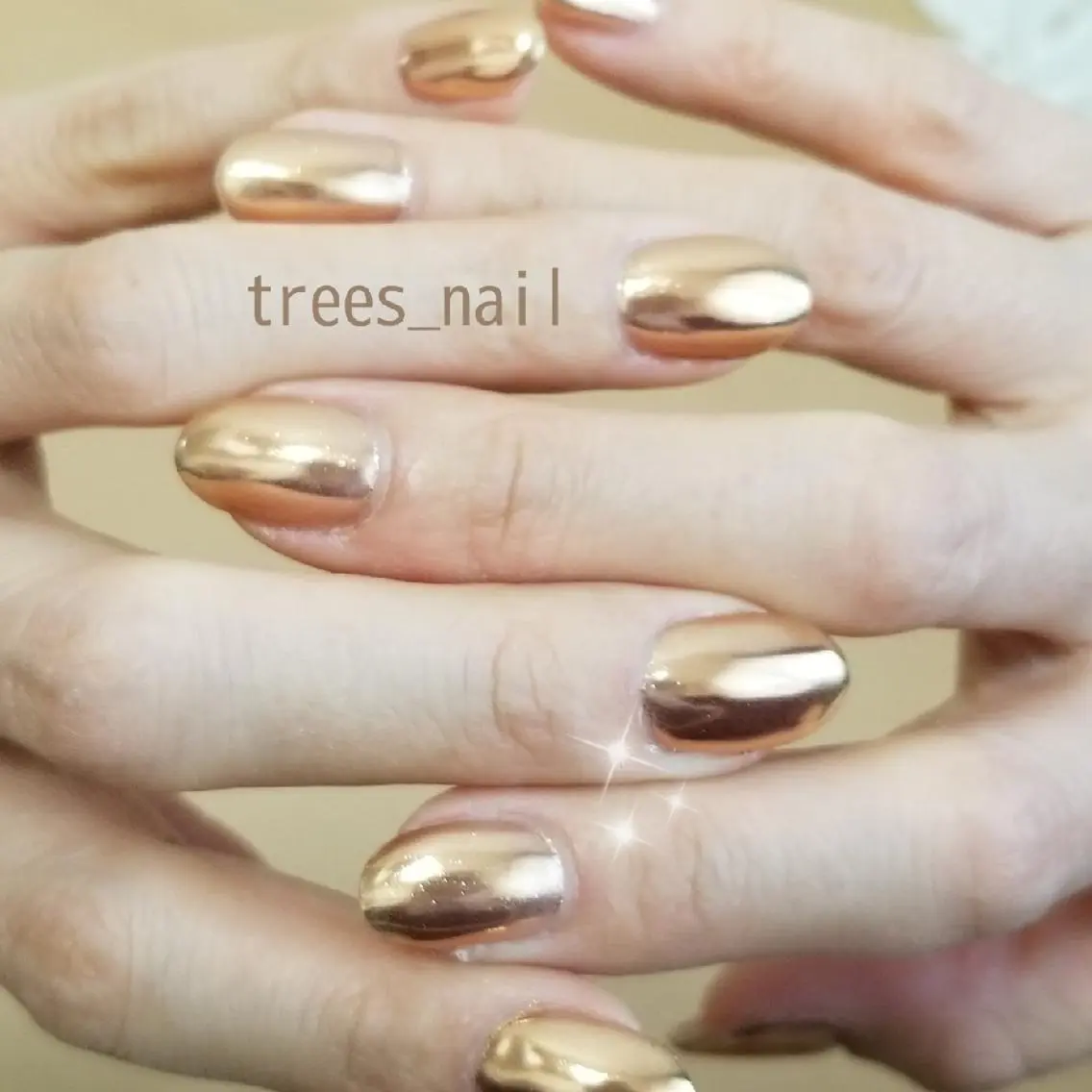 ネイル ミラーネイル ワンカラーネイル シンプルネイル trees_ nailのネイルデザイン