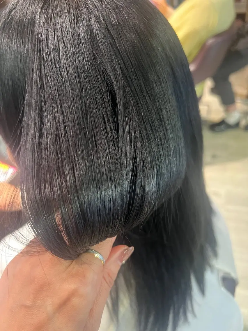セミロング 【南草津】髪質改善 ヘナカラー＆縮毛矯正のヘアスタイル