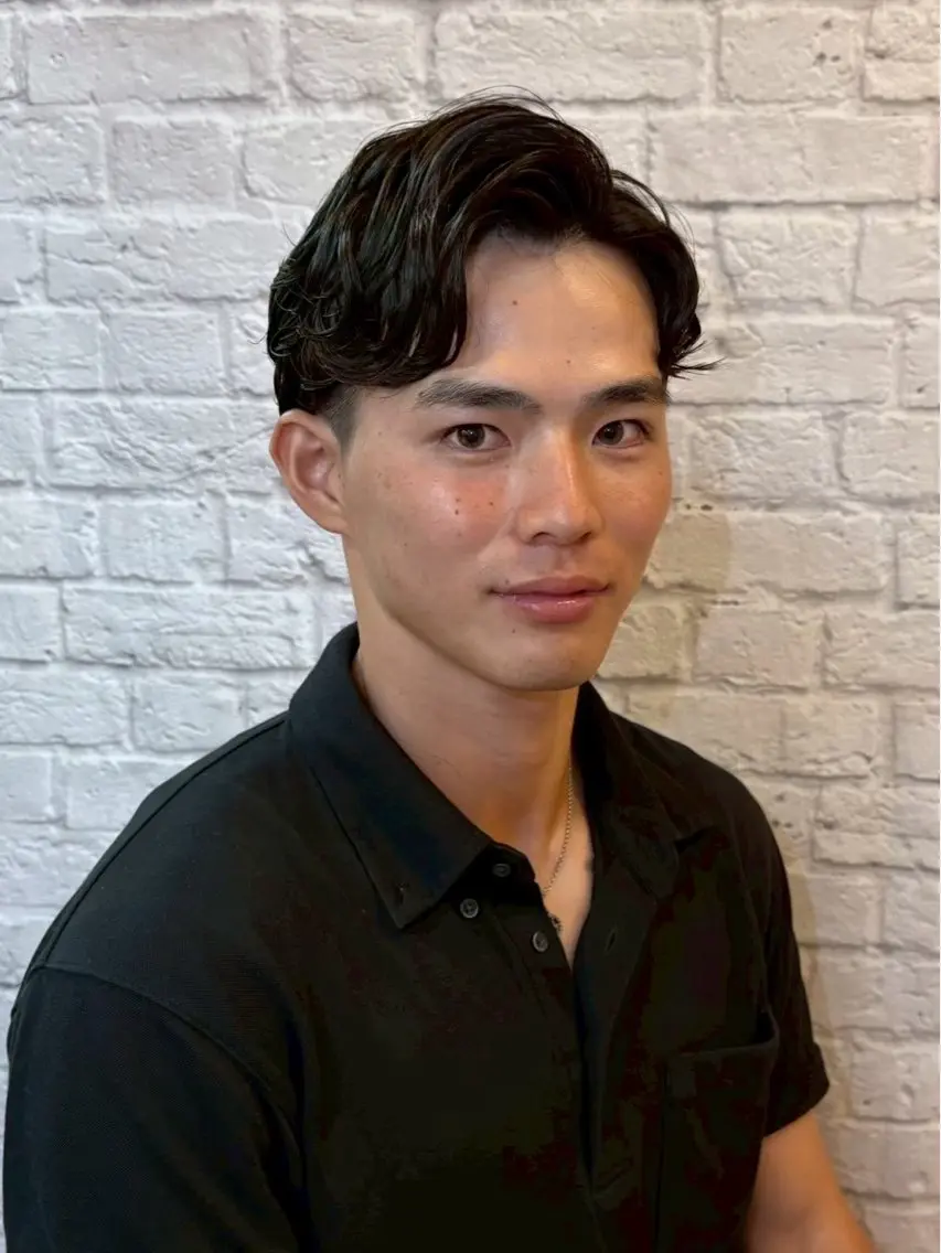 ミディアム グレイスフルバーバー 新宿野村ビル前田真政のヘアスタイル