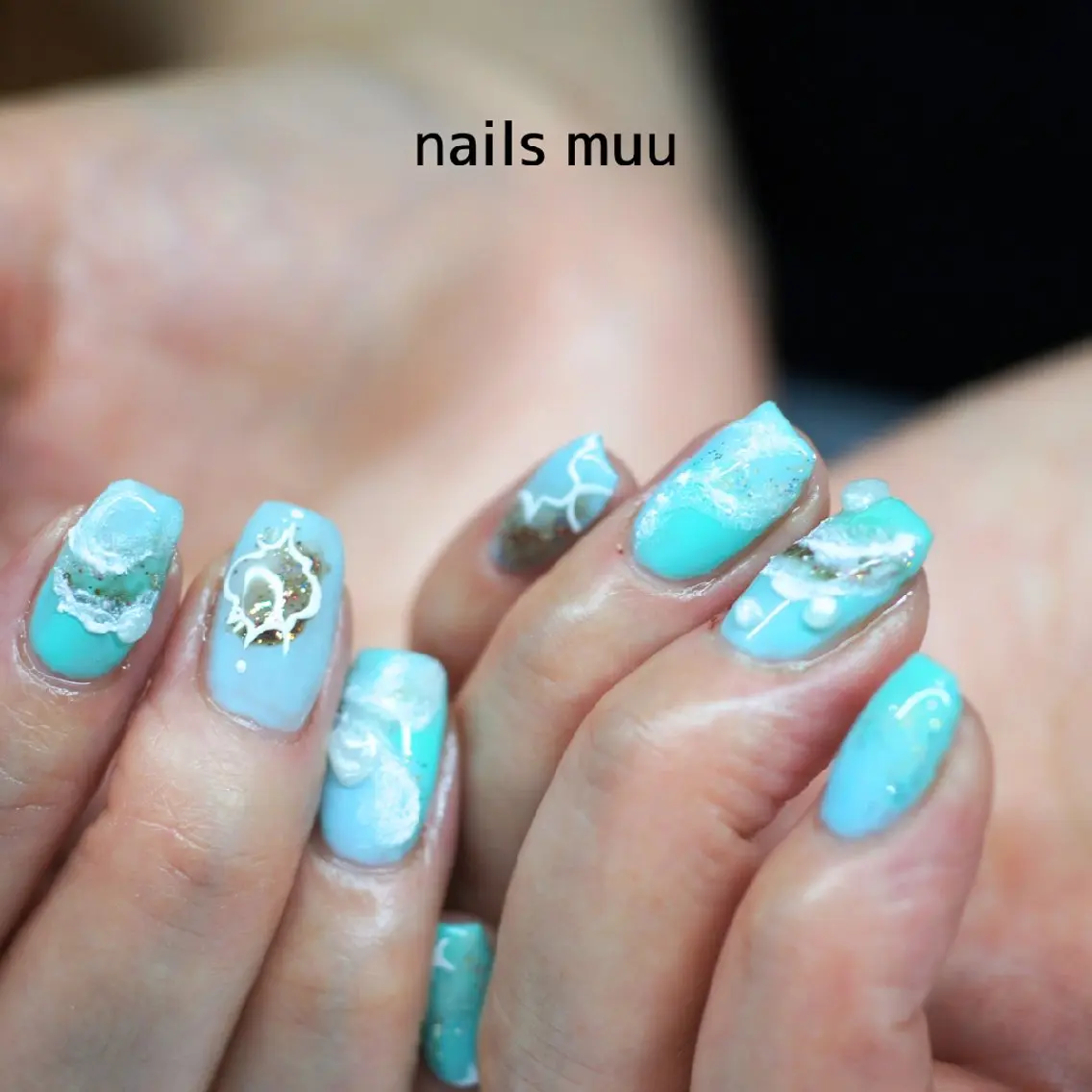 ネイル アートネイル ニュアンスネイル 夏ネイル nails muu まゆのネイルデザイン