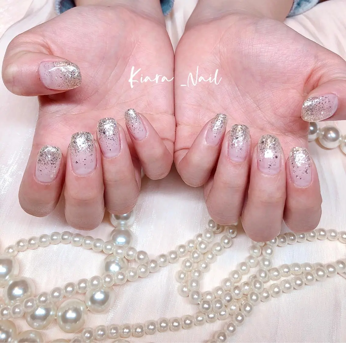 ネイル グラデーション ラメ(グリッター) 🍭Kiara Nail🍭のネイルデザイン