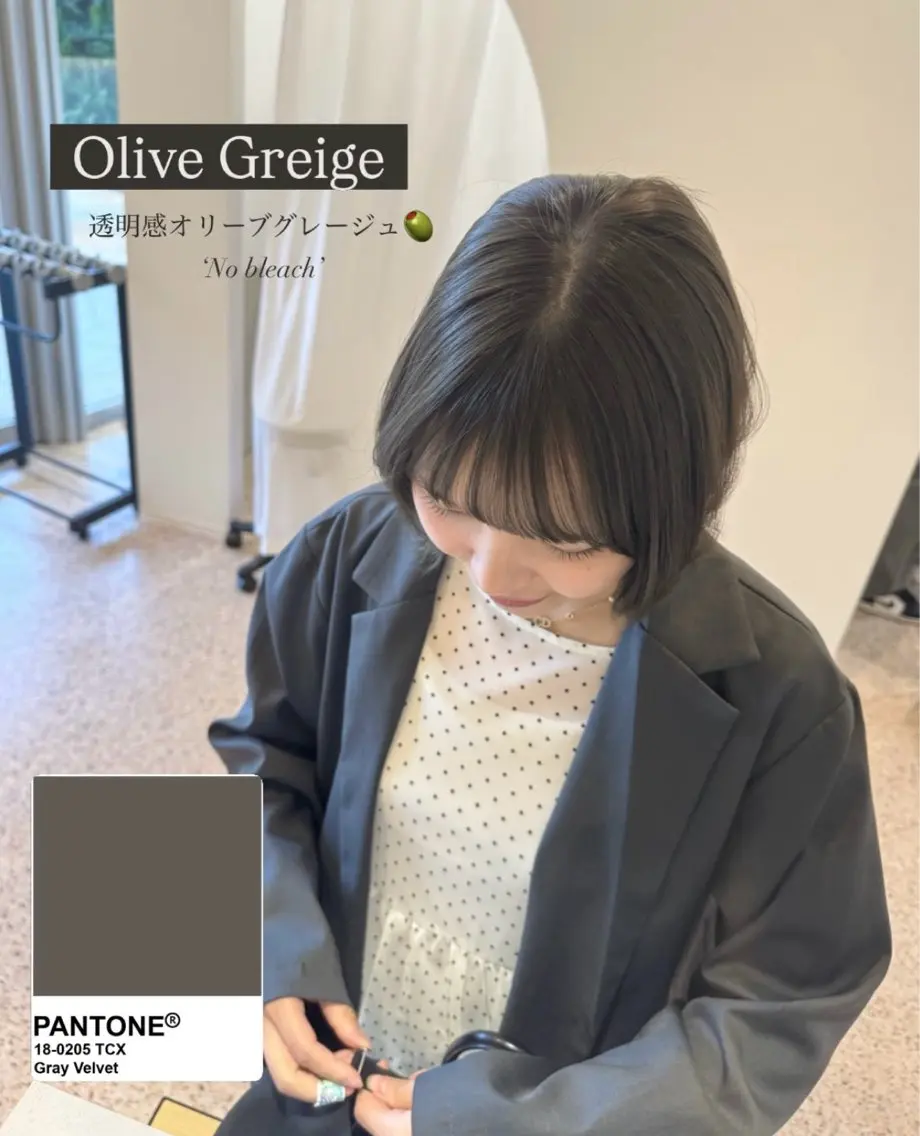 ショート カラー ベージュカラー オリーブベージュ カット ヘアカラー ichica🤍 褒められる美髪づくりのヘアスタイル