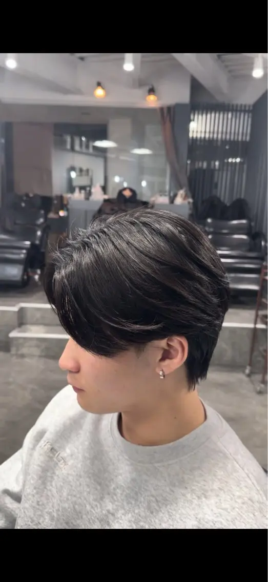 パーマ メンズ カット パーマ 梅田/センターパート 山下学偉のヘアスタイル