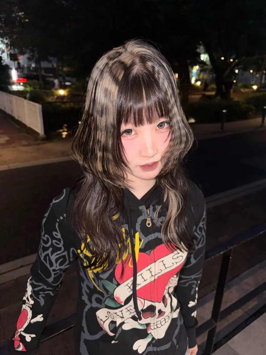 ミディアム カラー ヘアカラー 岡山ハイトーン・ ルーツカラー/こもものヘアスタイル