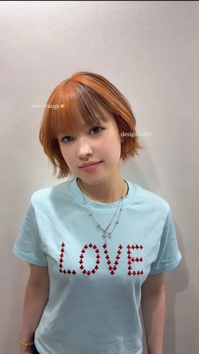 ショート カラー デザインカラー オレンジ ヘアカラー 坂本奈都美/Jr.s 🎀のヘアスタイル
