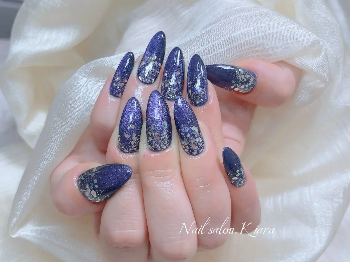 ネイル ラメ(グリッター) マグネットネイル 🍭Kiara Nail🍭のネイルデザイン