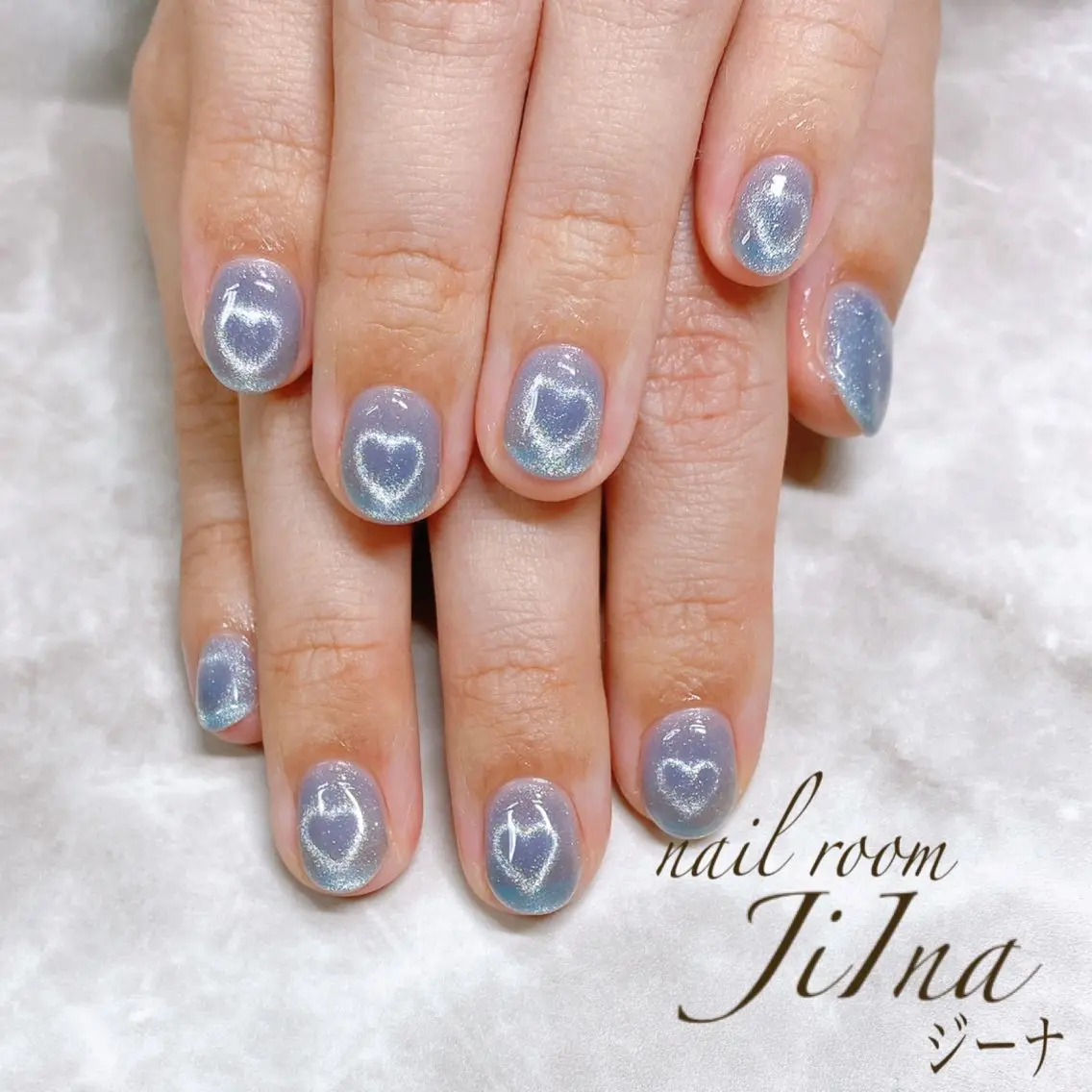 ネイル ハート マグネットネイル JiIna nailのネイルデザイン