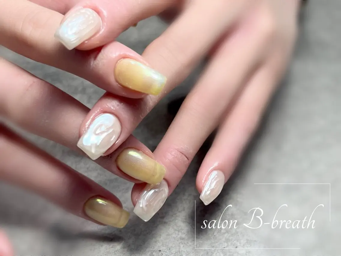 ネイル 持ち込み ニュアンスネイル シンプルネイル ハンドネイル salon B-breathのネイルデザイン