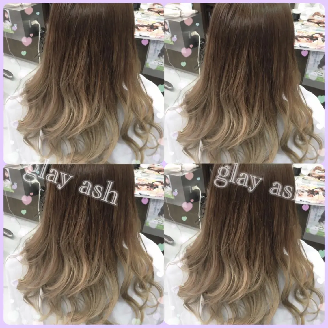 ロング カラー アッシュ アッシュグレー ブリーチ ハイライトカラー ハイライト 韓国ヘア得意❤︎森澤 悠佳のヘアスタイル