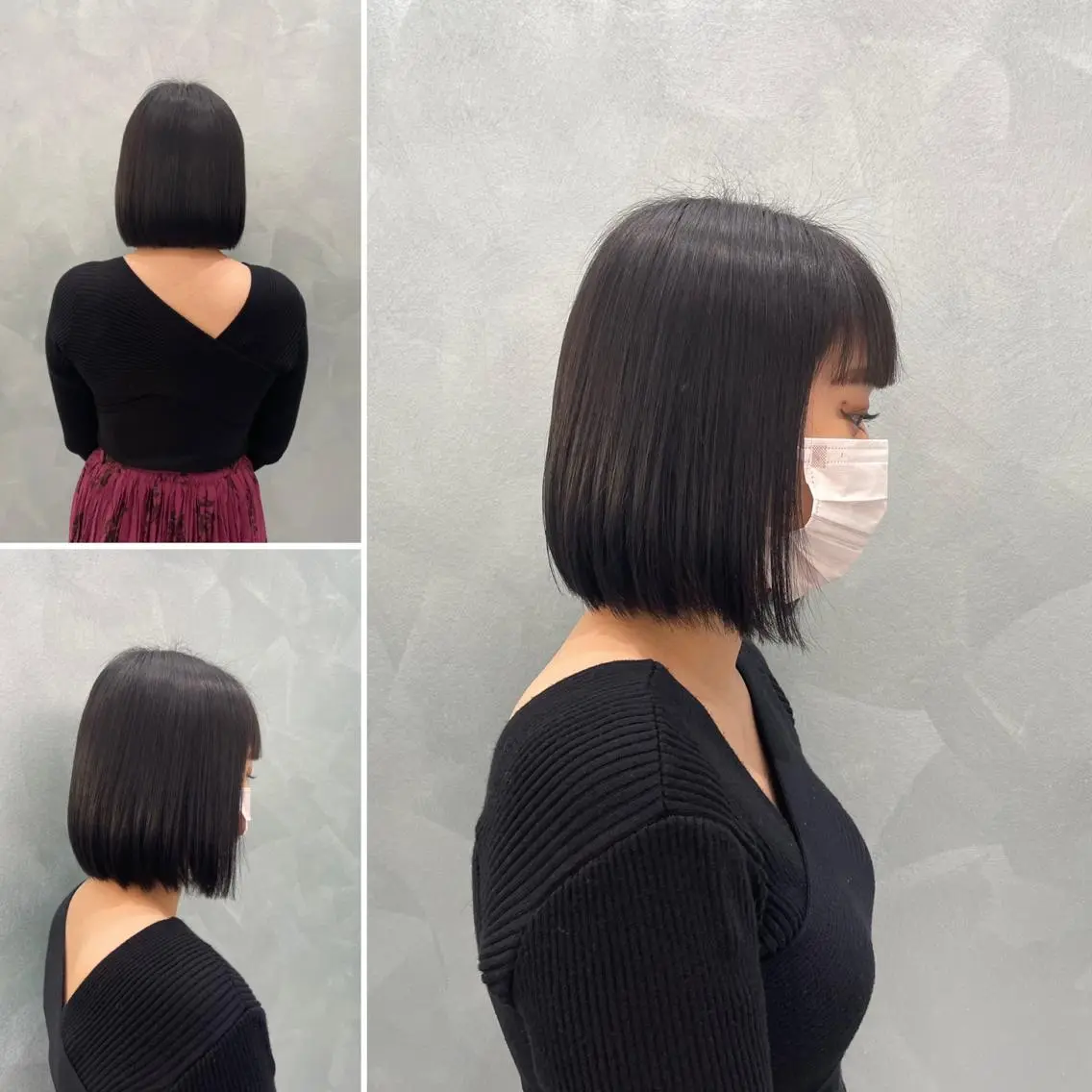 ミディアム ワンレンボブ ボブ Yui ユイのヘアスタイル