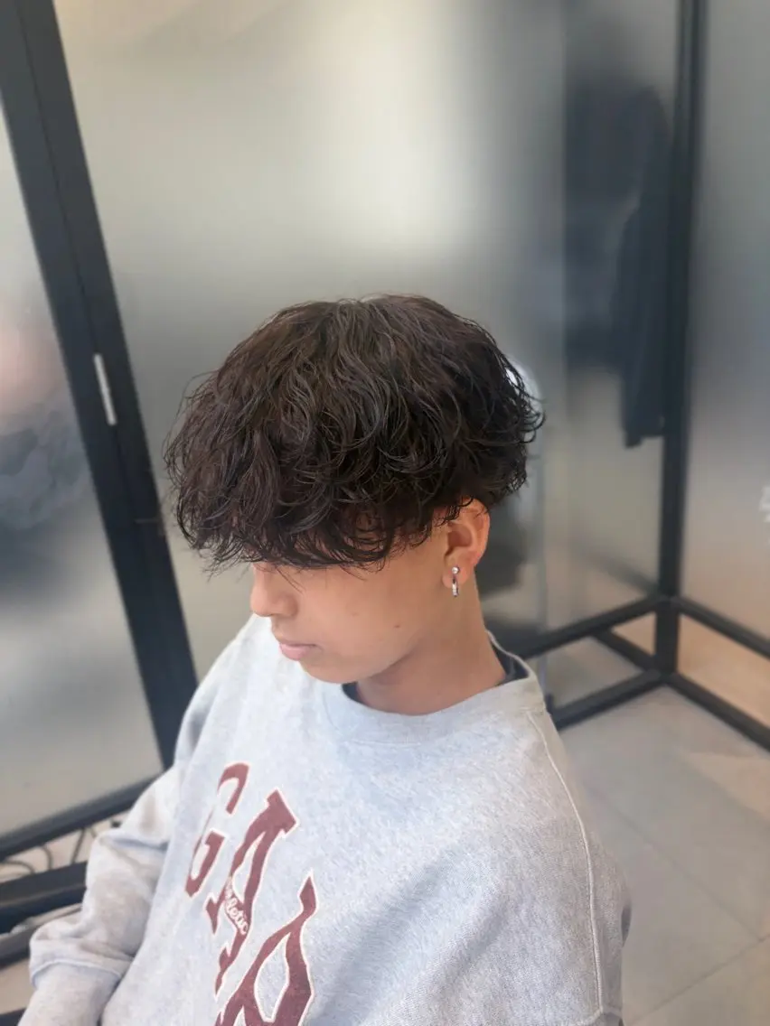パーマ メンズ メンズパーマ カット パーマ ✅曲がる縮毛矯正・ メンズ縮毛/森隆之介のヘアスタイル