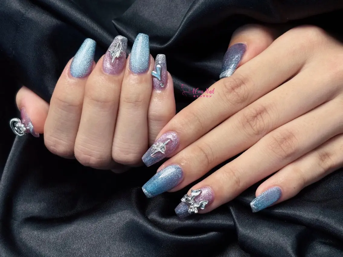 ネイル 桜ネイル 長さ出し フラワーネイル フレンチネイル ジェルネイル ハンドネイル ACon NailSalonのネイルデザイン
