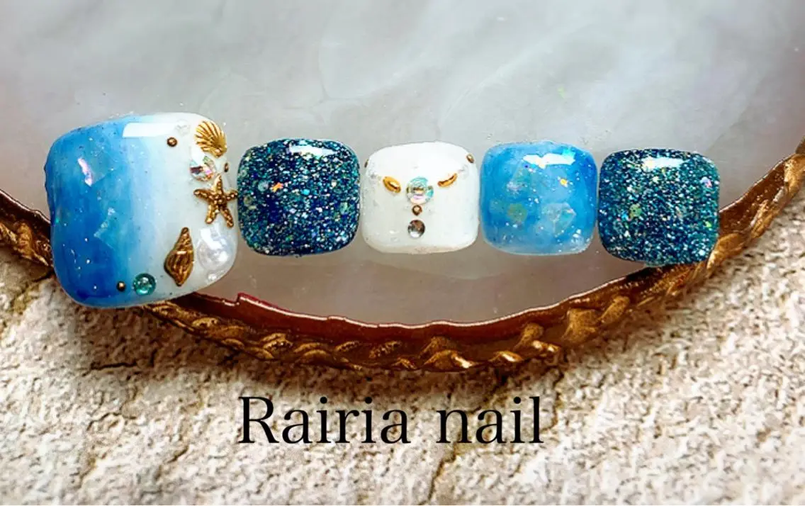 ネイル ジェルネイル パラジェル 夏ネイル Rairia nail本八幡店のネイルデザイン