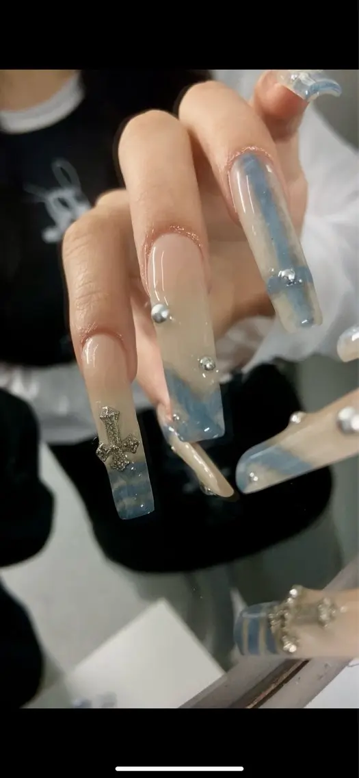 ネイル ハンドネイル 💎ラピスラズリ💎 RIONAのネイルデザイン