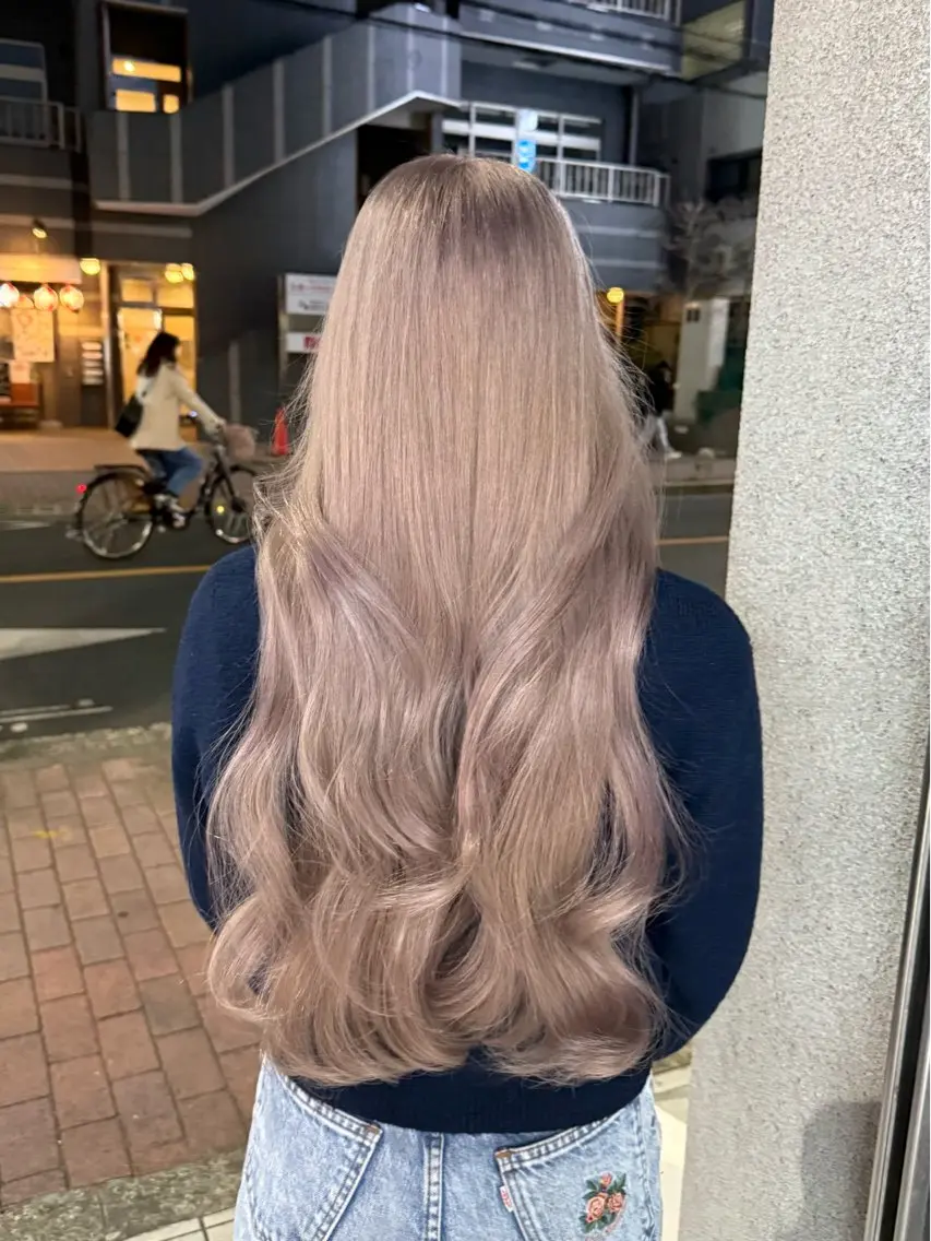 ロング カラー ベージュカラー ホワイトベージュ ヘアカラー 🌙町田色落ち特化 🌙れいのヘアスタイル