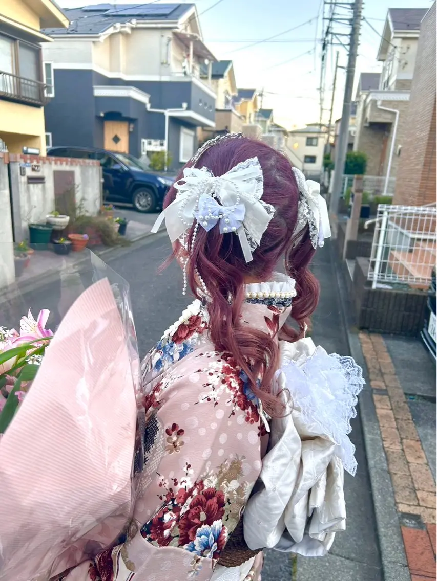 ロング ヘアアレンジ 着付け 🎀ゆい🎀 髪質改善カラー🎀のヘアスタイル