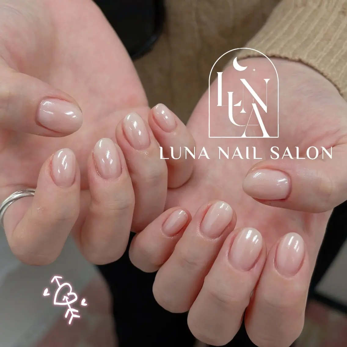 ネイル フレンチネイル ジェルネイル ガラスフレンチ 韓国ネイル レース ハンドネイル ハンドケア LUNA Nail salon💕のネイルデザイン