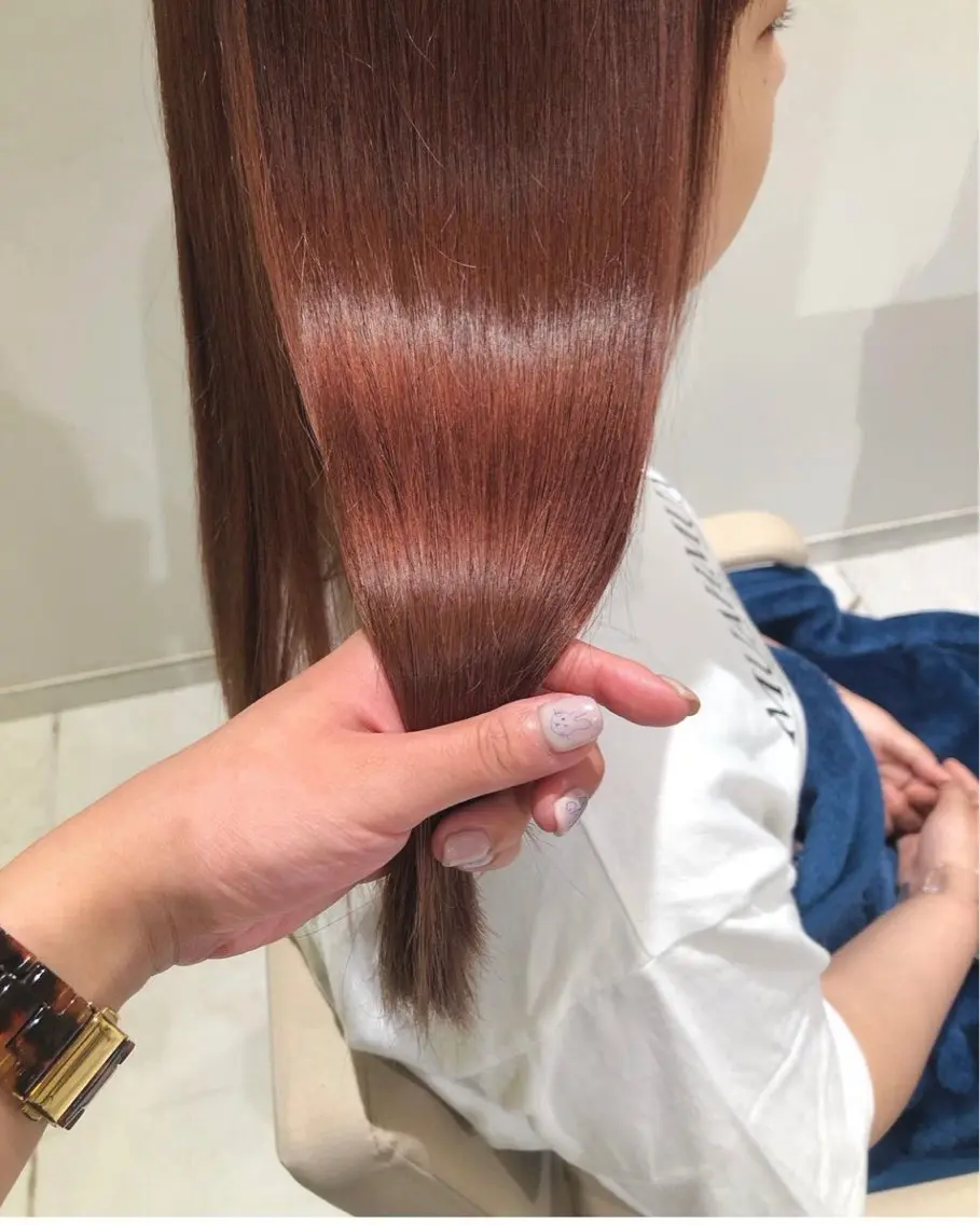 セミロング カラー ブリーチ レッドカラー カット ヘアカラー トリートメント 髪質改善/レイヤー/ お顔まわり/Ami.のヘアスタイル