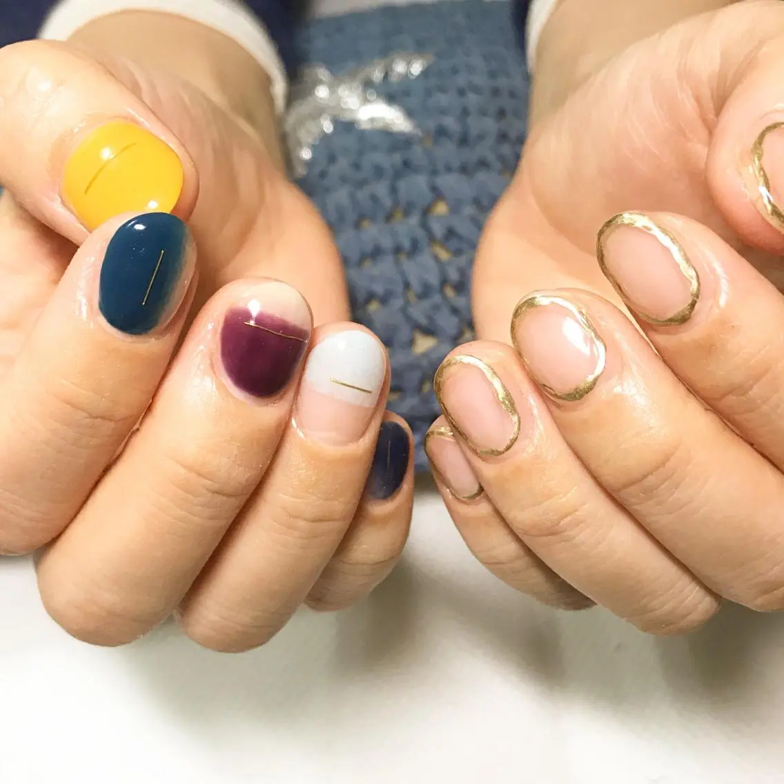 ネイル フットネイル ゴールド シンプルネイル 春ネイル ホワイト nail fufla ♡yamane♡のネイルデザイン