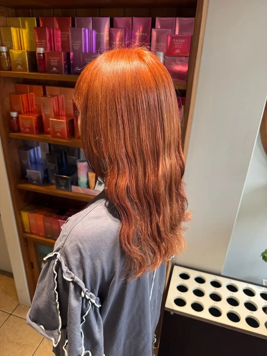 セミロング カラー 美髪矯正 KASUMIのヘアスタイル