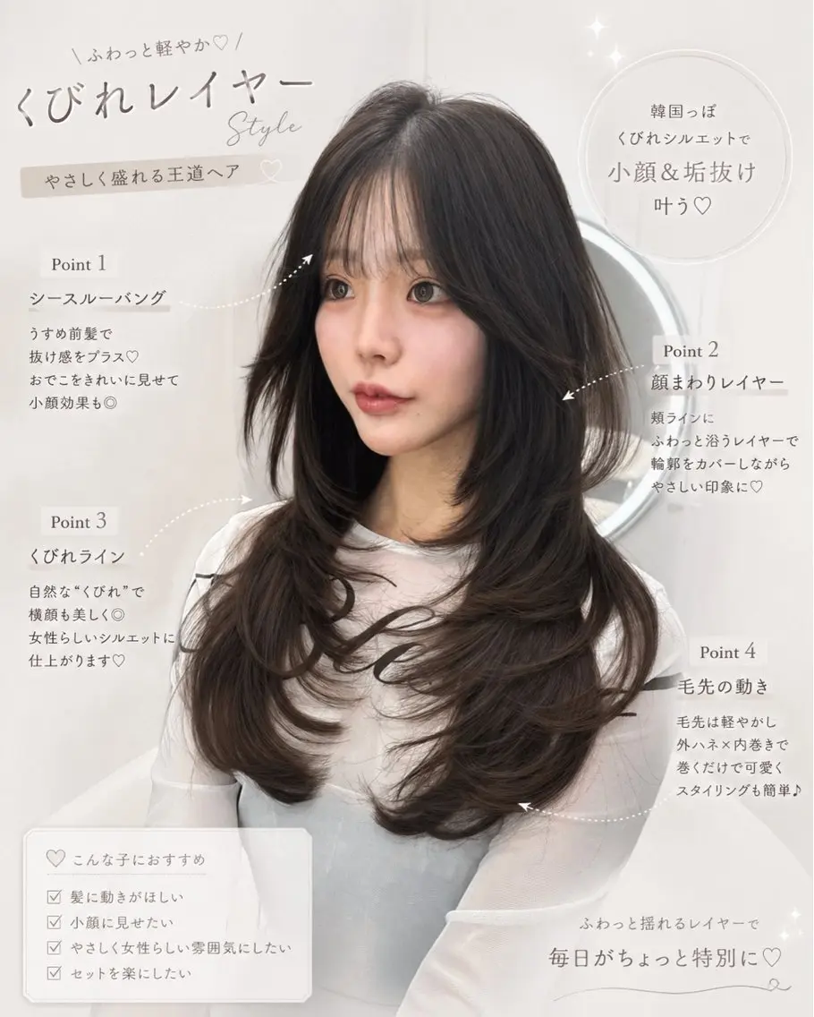 ロング ヘアアレンジ アッシュ ボブ くびれヘア 顔まわりレイヤー 顔周りカット カット 縮毛矯正 トリートメント ヘアセット 大宮‎縮毛矯正🩵 レイヤー　佐藤和のヘアスタイル