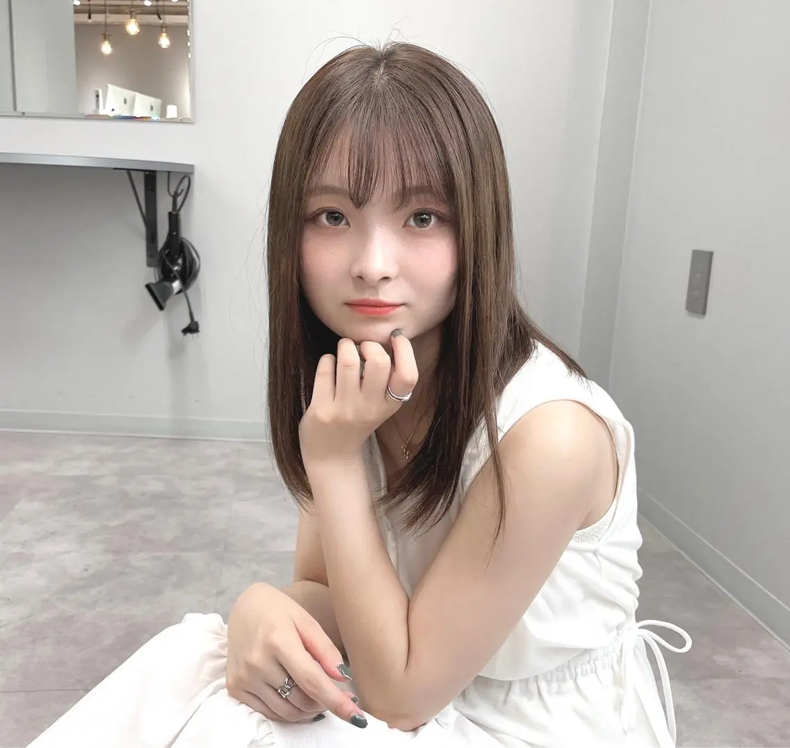 ミディアム ミディアムパーマ ハイライト 髪質改善 韓国風ヘア 縮毛矯正 カット パーマ 美髪矯正・レイヤー 倉友哉のヘアスタイル