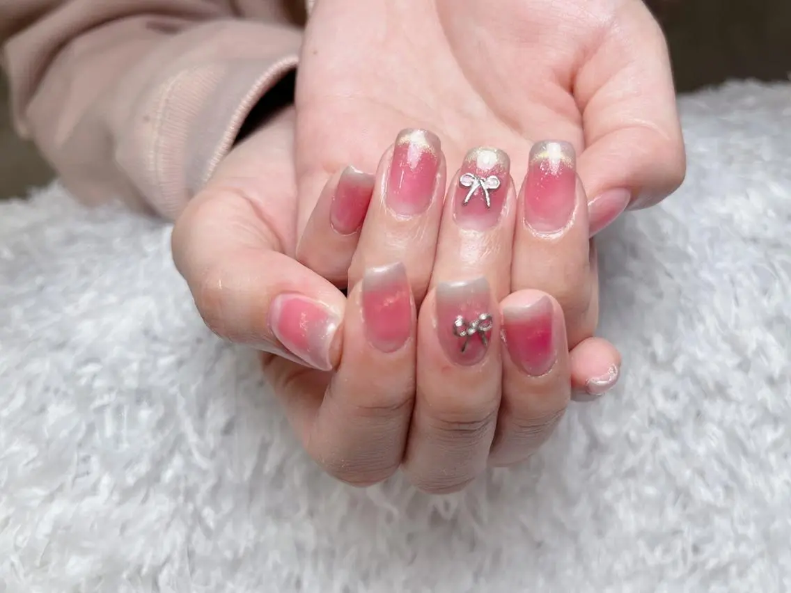 ネイル ki🍒🍒 ki ツルツルネイルのネイルデザイン