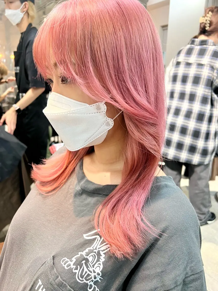 セミロング カラー ヘアカラー トリートメント ヘアセット 🌈インナーカラー ‘ショウマ’🌈のヘアスタイル