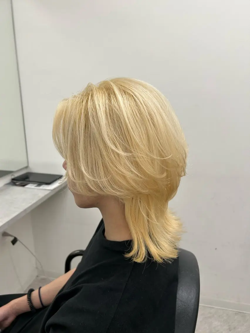ミディアム カラー ヘアアレンジ メンズ 李奈🫧府中/ レイヤー透明感カラーのヘアスタイル