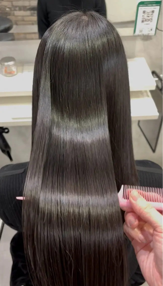 ロング カラー トリートメント カット トリートメント YUMEKA🧸 レイヤーカット♡のヘアスタイル
